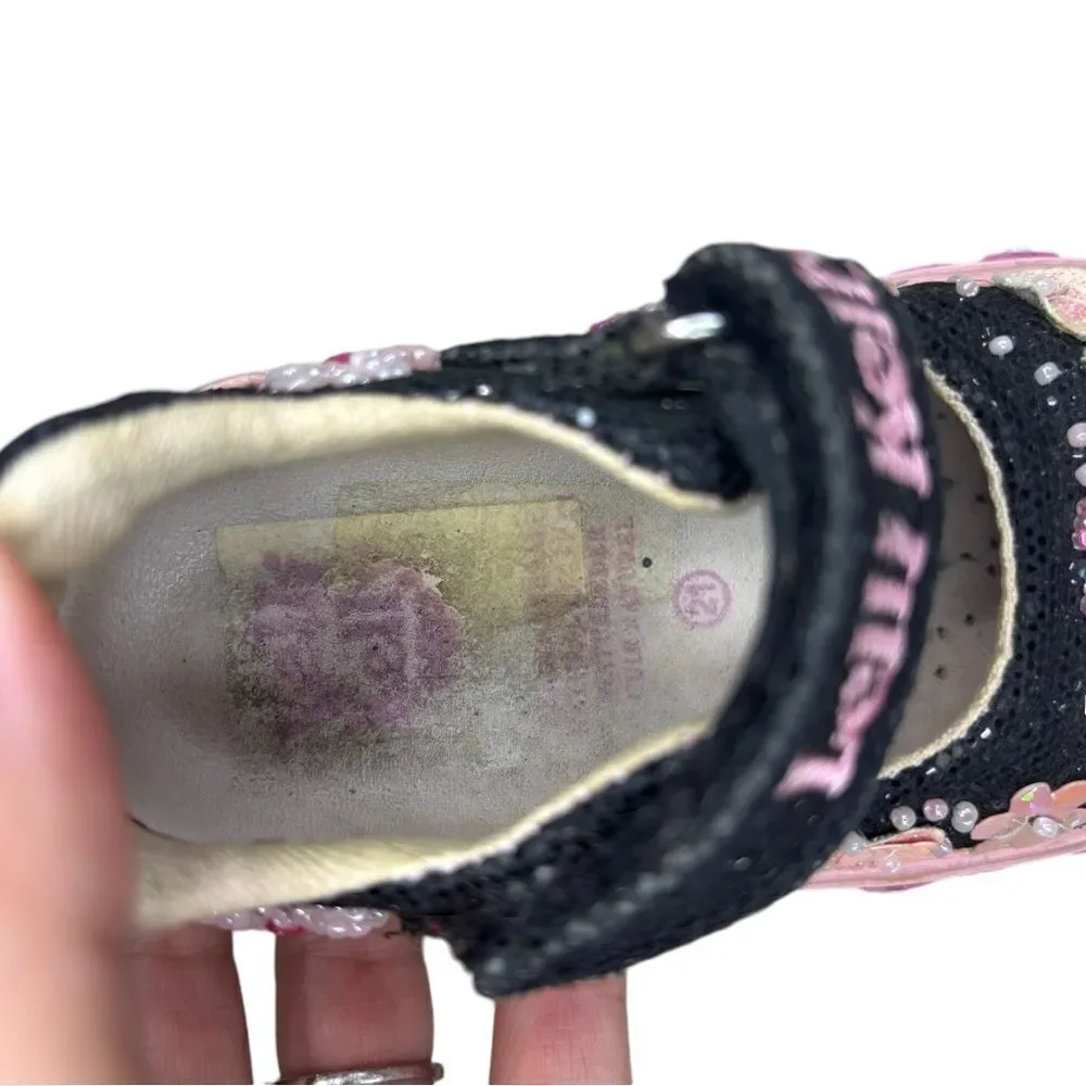 Lelli Kelly Toddler Shoes Mary Jane Black Sequin Beaded Size 21